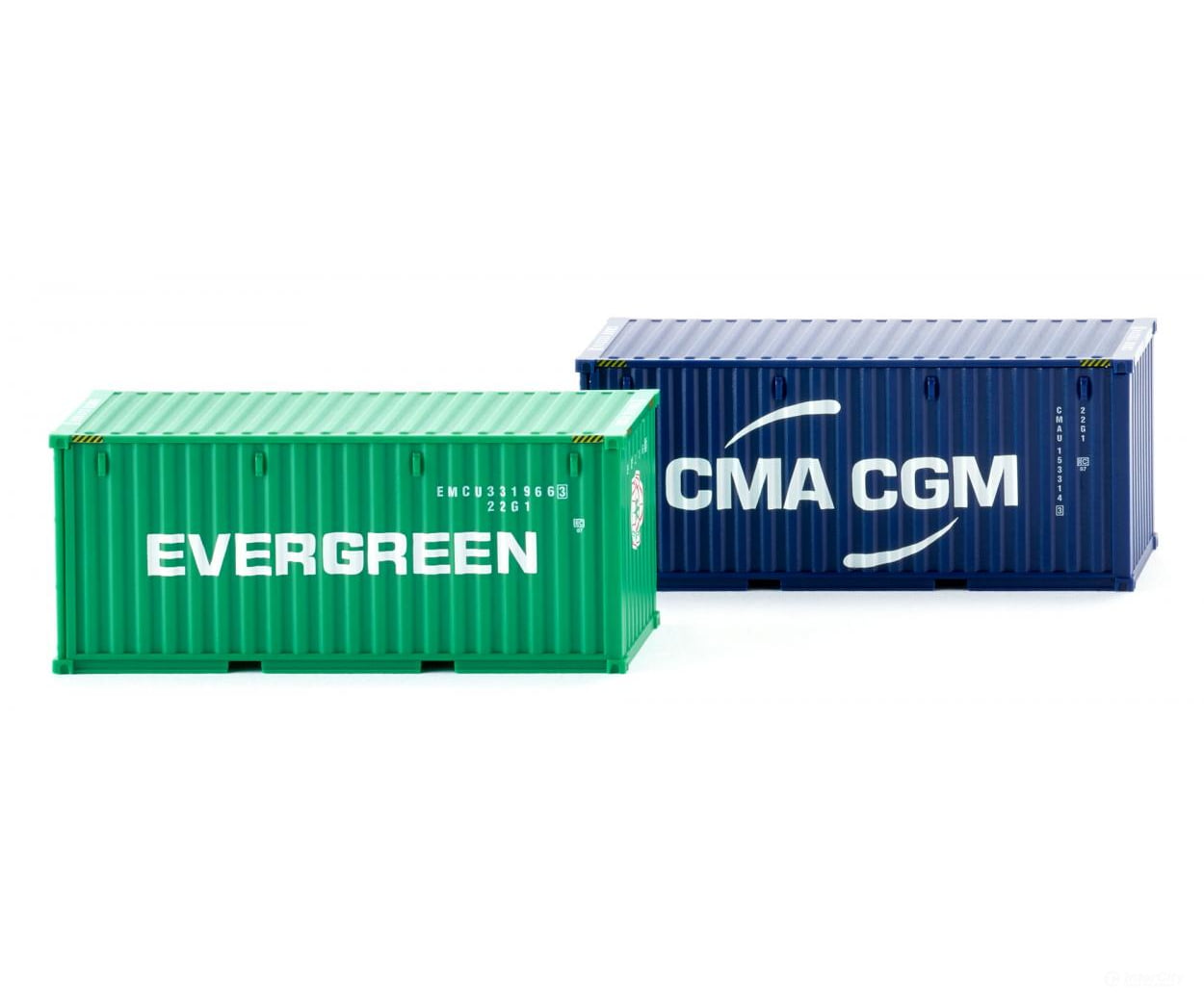Wiking 001814 HO Accessories set - 20’container (NG) - Evergreen & CMA-CGM Freight Loads & Containers