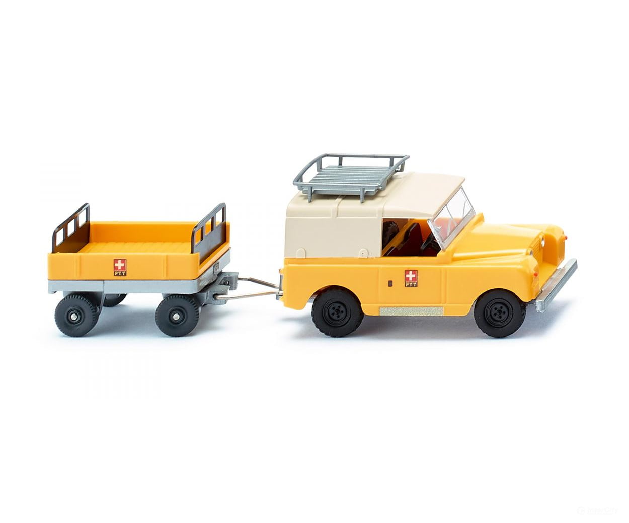 Wiking 010005 HO Land Rover with trailer ’PTT’ Cars & Trucks