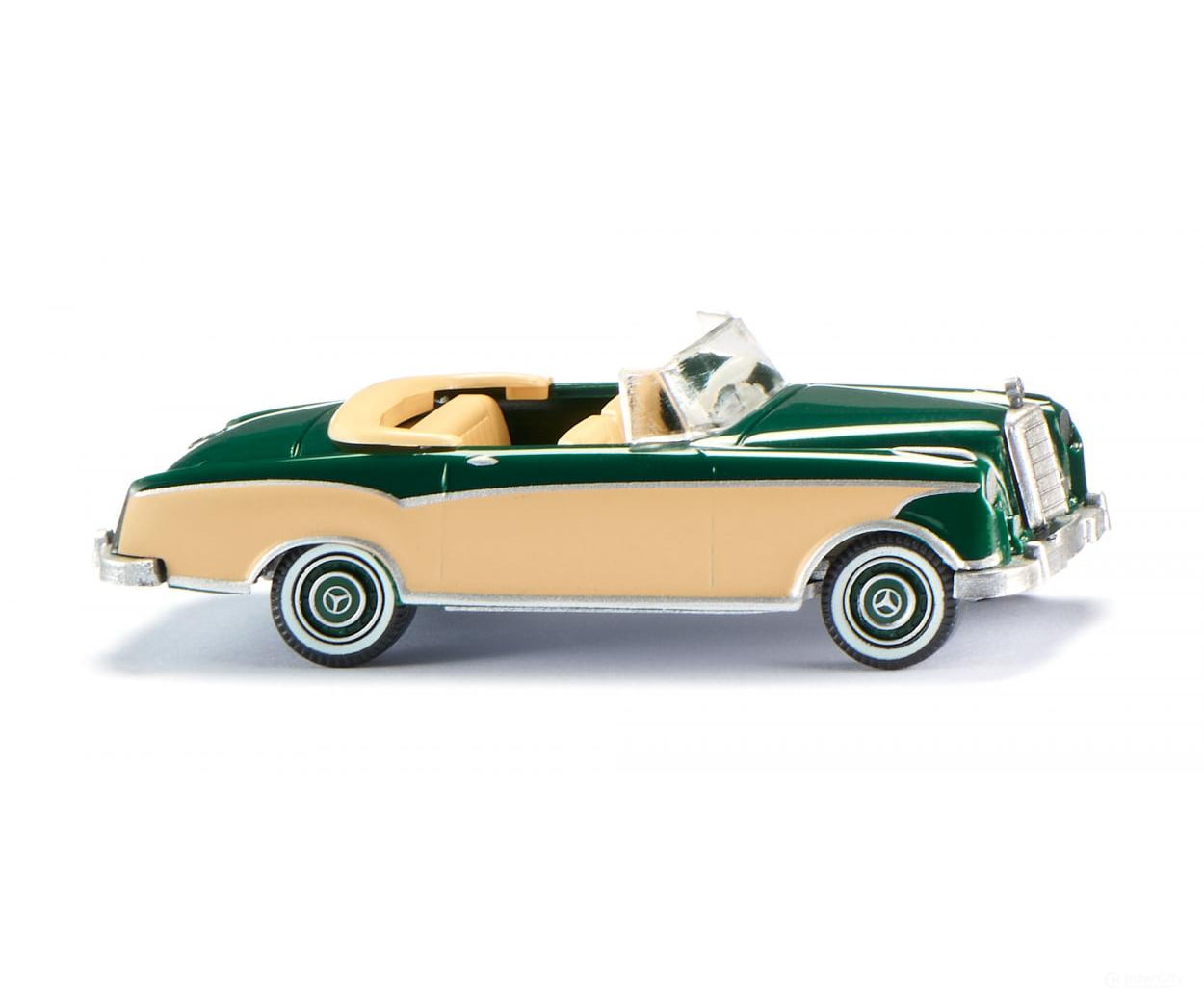 Wiking 014302 HO MB 220 S convertible moss green Cars & Trucks