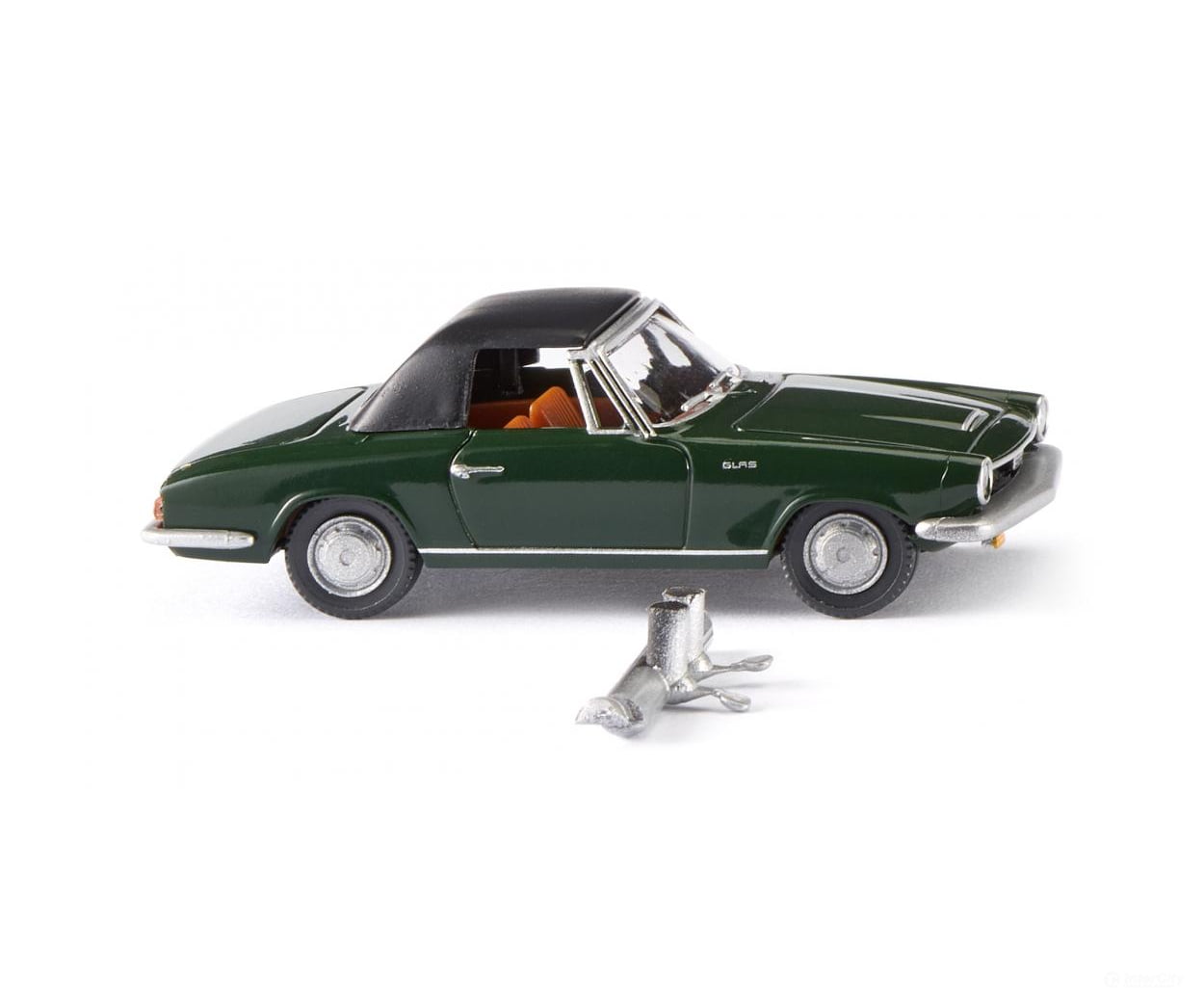 Wiking 018698 HO Glas 1700 GT Convertible dark green Cars & Trucks