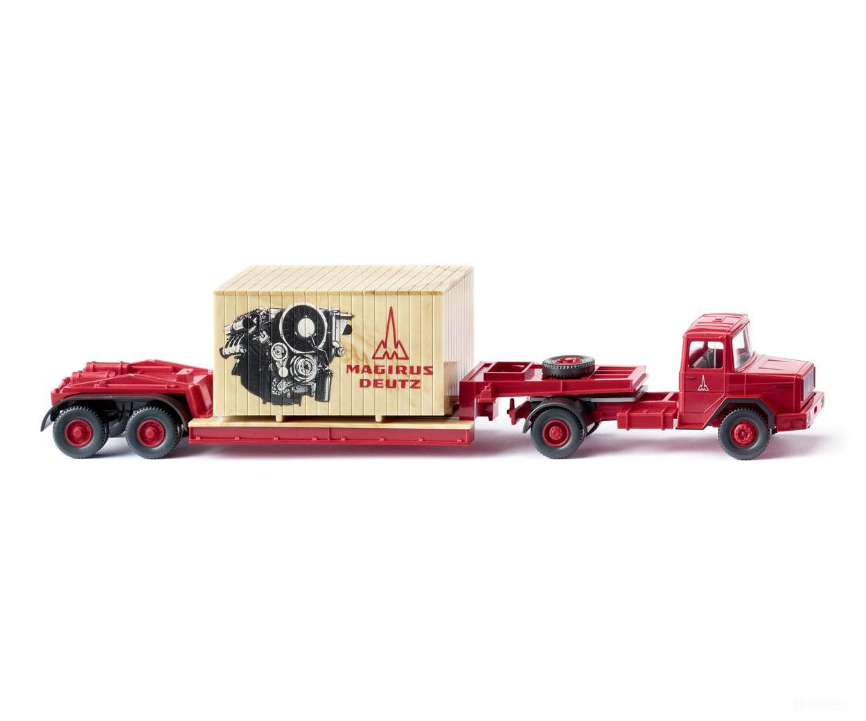 Wiking 050305 HO Low-loader truck-trailer comb. (Magirus Deutz) ’Magirus’ Cars & Trucks