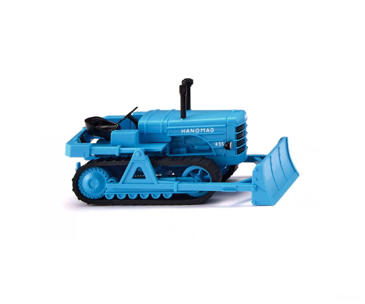 Wiking 084436 HO Hanomag K55 crawler tractor with dozer blade - light blue Cars & Trucks