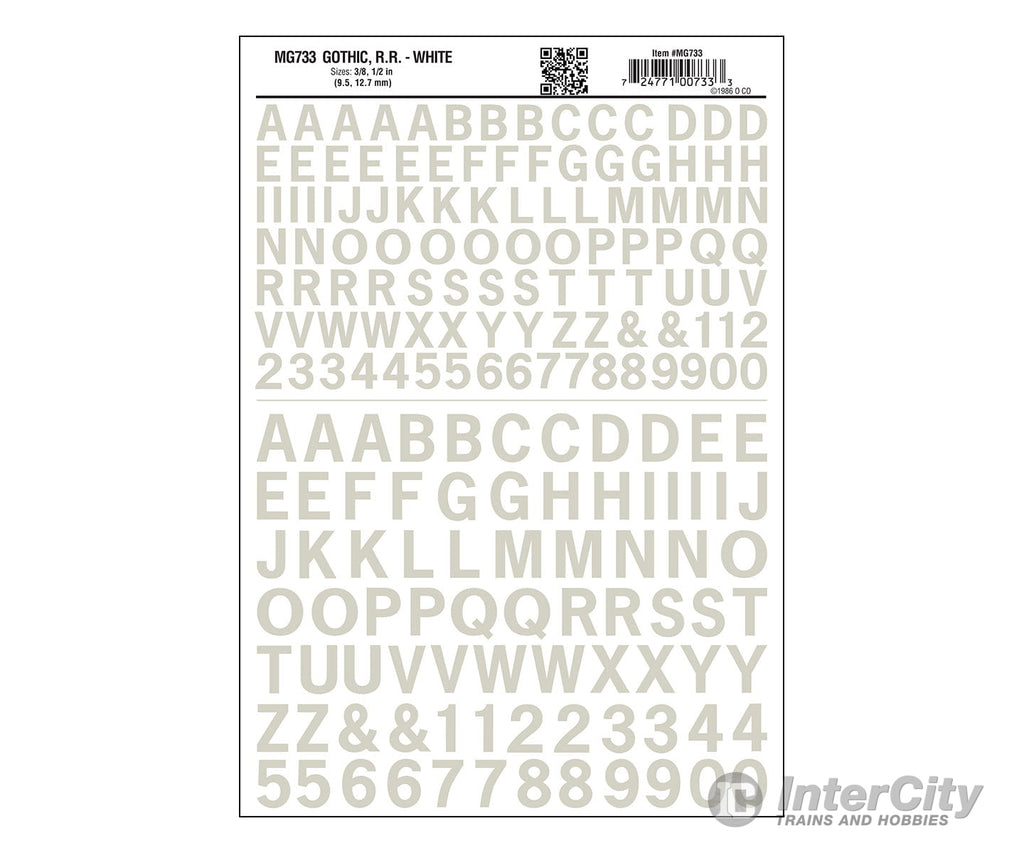 Woodland Scenics 0733 Gothic R.r. - White Decals
