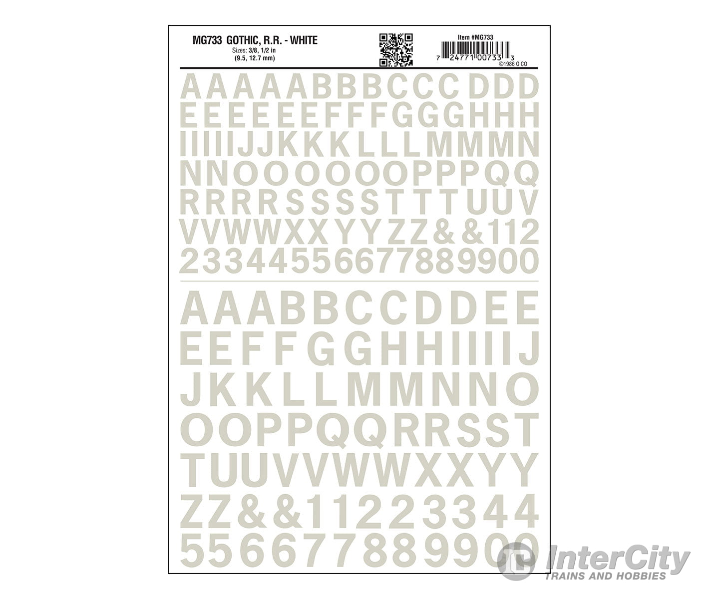 Woodland Scenics 0733 Gothic R.r. - White Decals