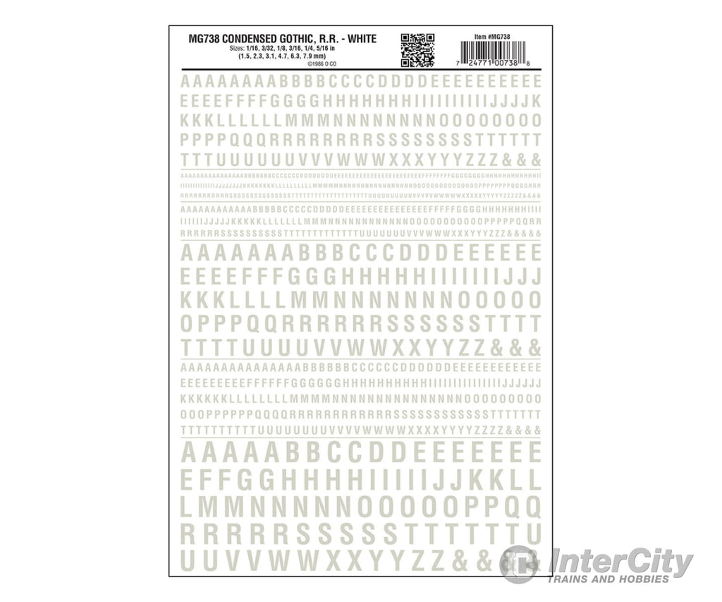 Woodland Scenics 0738 Cond. Gothic R.r. - White Decals