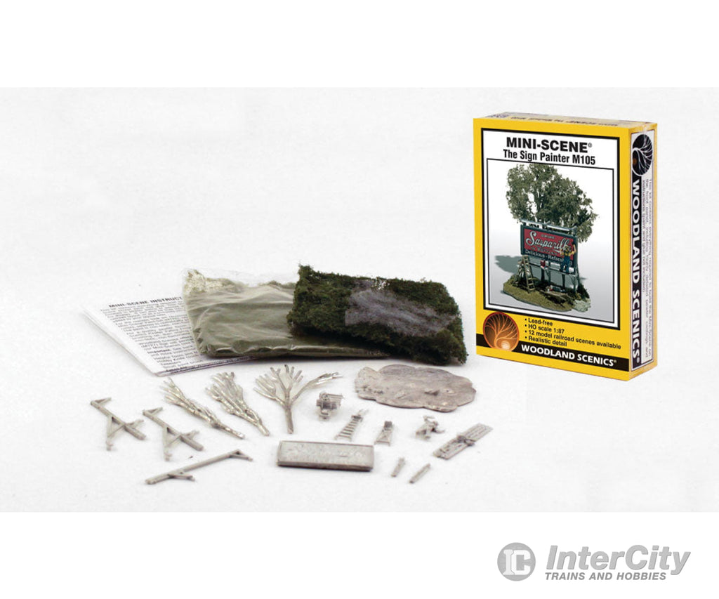 Woodland Scenics 105 Mini - Scene(Tm) Unpainted Metal Kit - - The Sign Painter (Roadside Billboard)