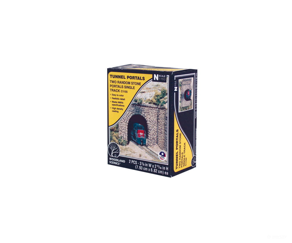 Woodland Scenics 1155 Tunnel Portal Random Stone Single(N) (2/Pk) Tunnels & Bridges