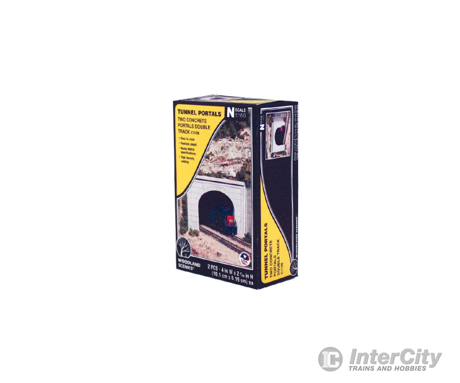 Woodland Scenics 1156 Tunnel Portal Concrete Double (N) (2/Pk) Tunnels & Bridges