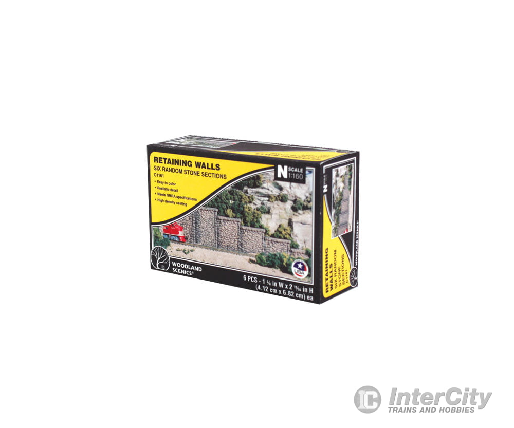 Woodland Scenics 1161 Wall - Random Stone (N) (6/Pk) Tunnels & Bridges
