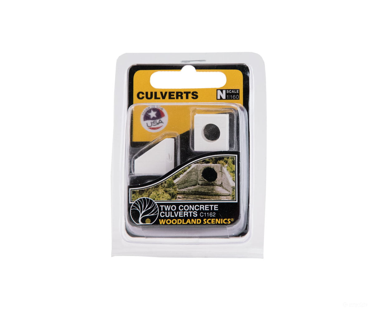 Woodland Scenics 1162 Culvert - Concrete (N) (2/Pk) Tunnels & Bridges