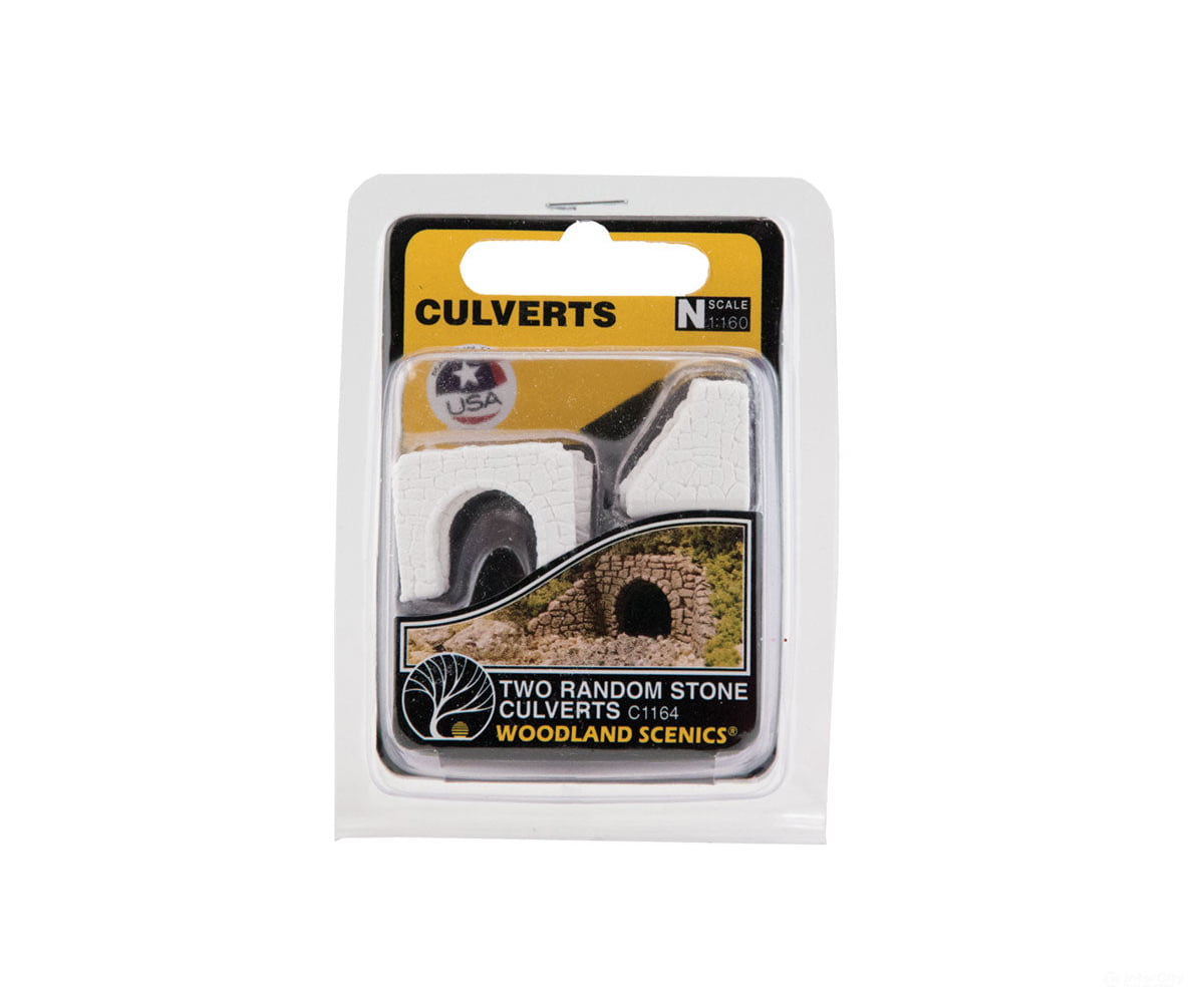 Woodland Scenics 1164 Culvert-Random Stone (N) (2/Pk) Tunnels & Bridges