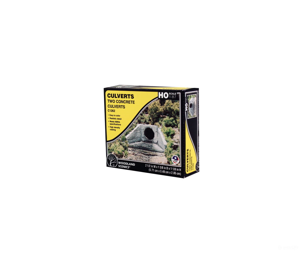 Woodland Scenics 1262 Culvert - Concrete (Ho) (2/Pk) Tunnels & Bridges