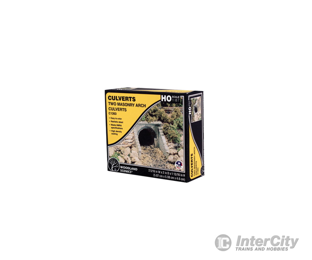 Woodland Scenics 1263 Culvert - Masonry Arch (Ho) (2/Pk) Tunnels & Bridges