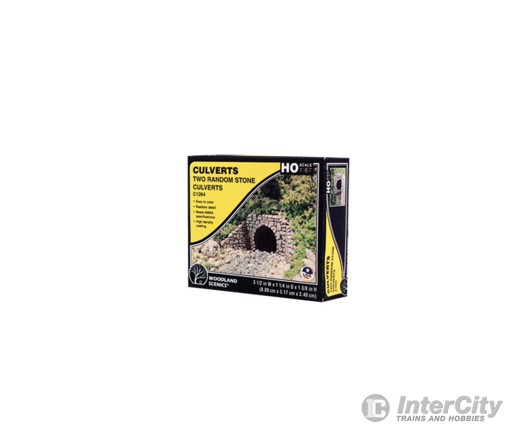 Woodland Scenics 1264 Culverts (Hydrocal Plaster Castings) Pkg(2) Random Stone Tunnels & Bridges