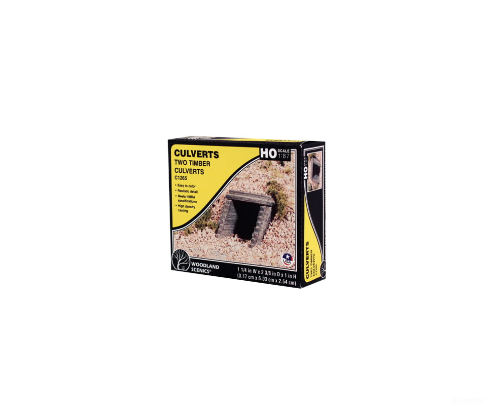 Woodland Scenics 1265 Culverts (Hydrocal Plaster Castings) Pkg(2) Timber Tunnels & Bridges