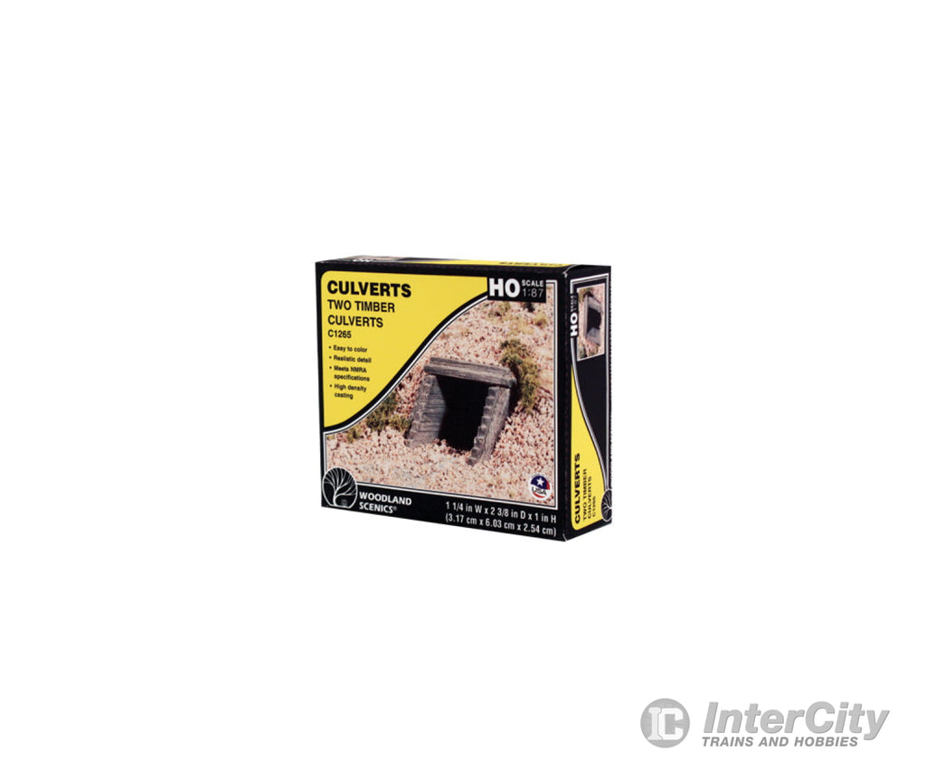 Woodland Scenics 1265 Culverts (Hydrocal Plaster Castings) Pkg(2) Timber Tunnels & Bridges