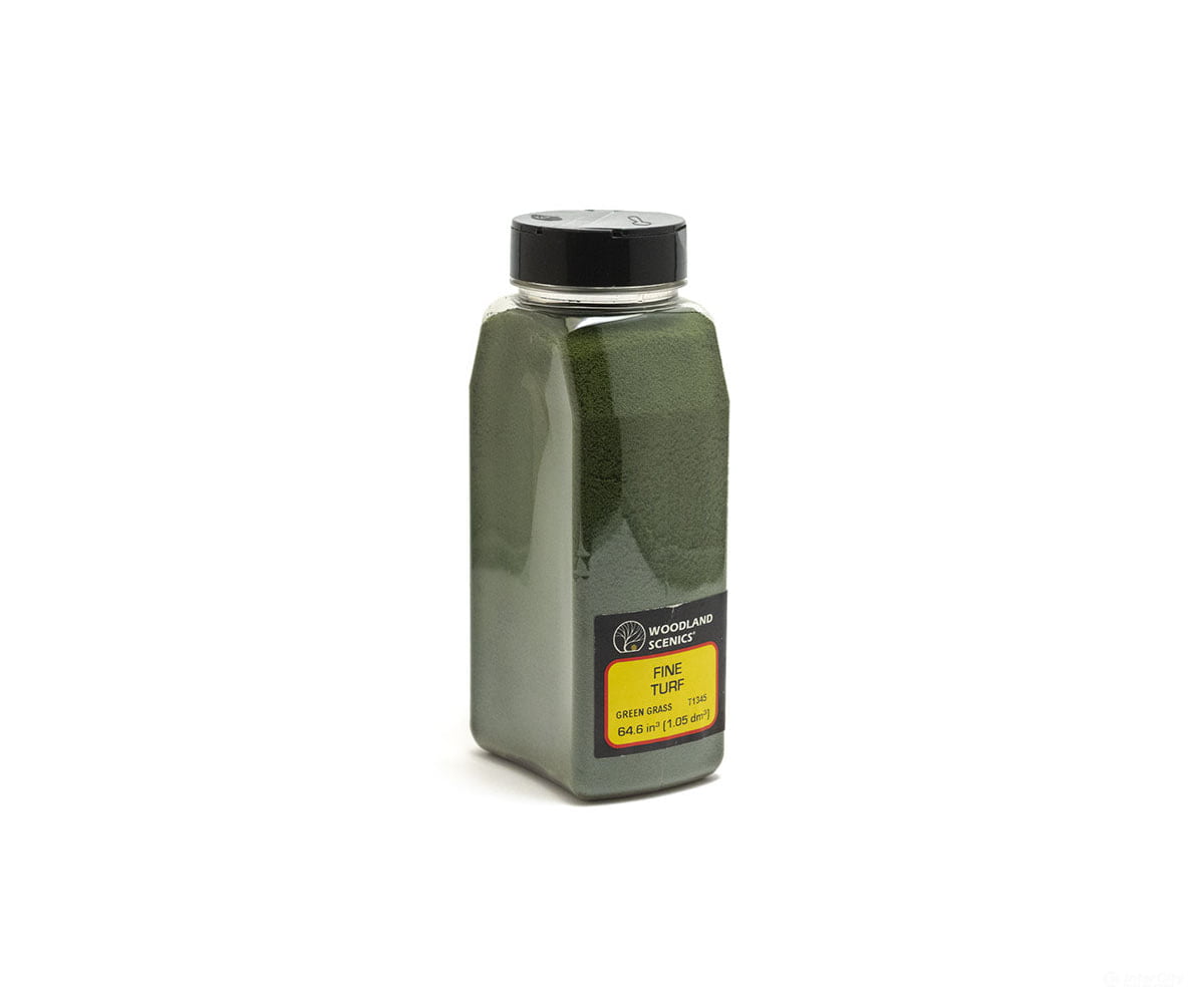 Woodland Scenics 1345 Shaker Turf - Fine Green Grass (32 Oz) Flock & Turf