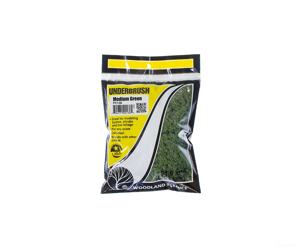 Woodland Scenics 136 Underbrush Clump Foliage - Medium Green(18’) Trees & Vegetation