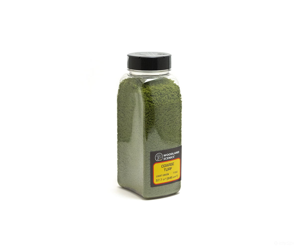 Woodland Scenics 1363 Shaker Turf-Coars Light Green (32 Oz) Flock & Turf