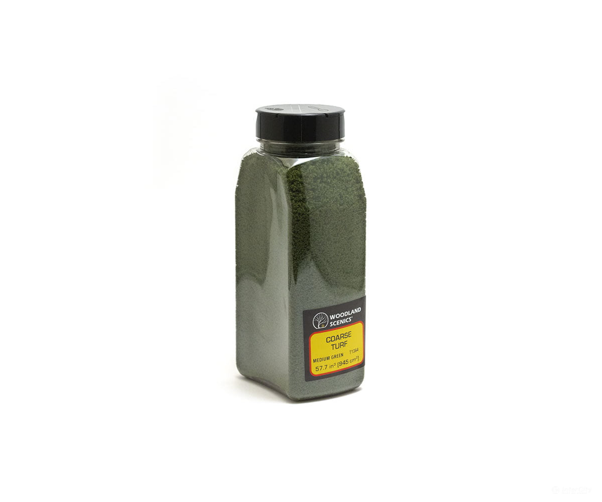 Woodland Scenics 1364 Shaker Turf - Coars Medium Green (32 Oz) Flock & Turf
