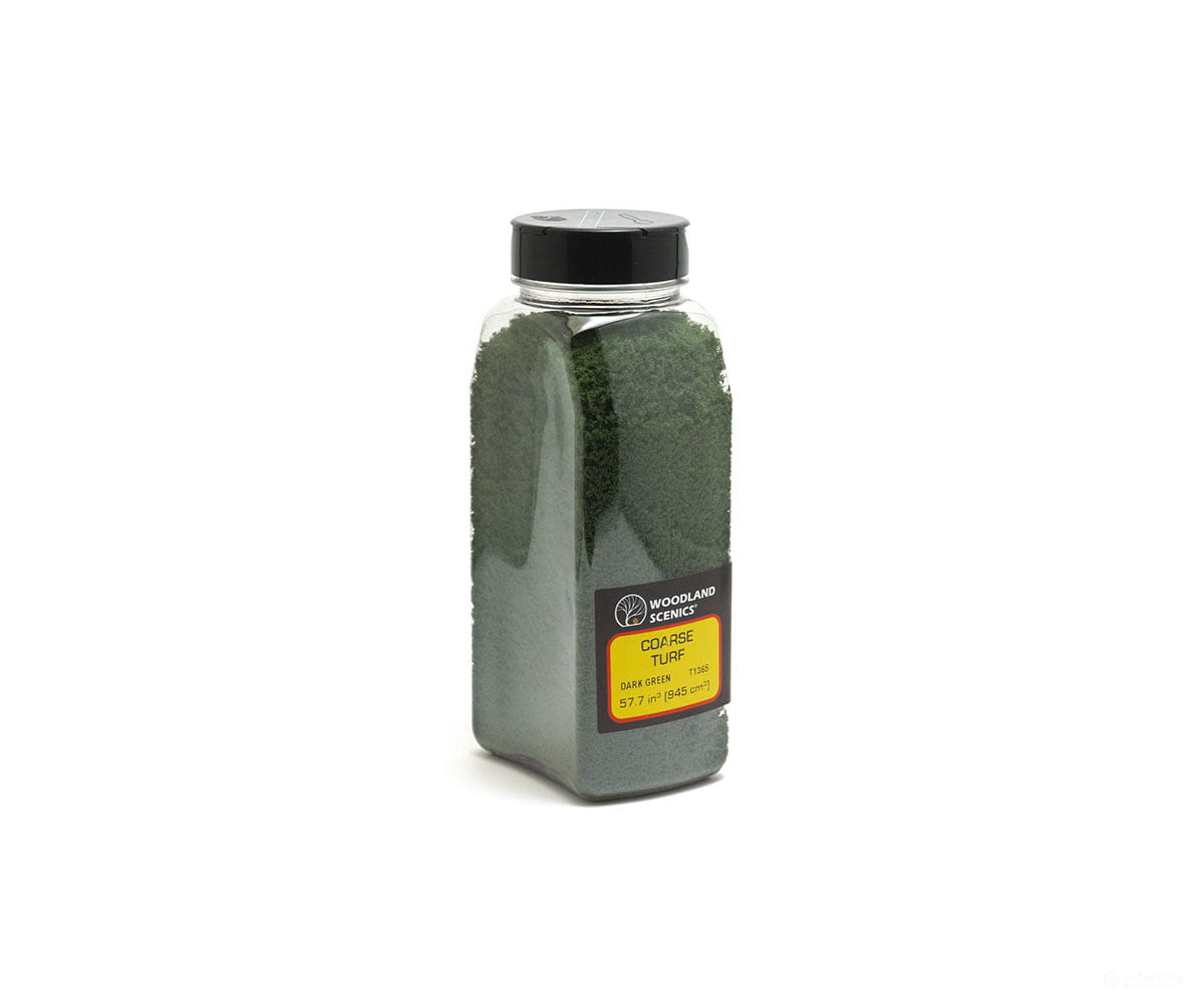 Woodland Scenics 1365 Shaker Turf - Coars Dark Green (32 Oz) Flock & Turf