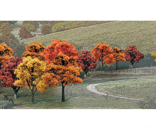 Woodland Scenics 1575 Ready - Fall Colors Deciduous (.75’ - 2’) 38/Pk Trees & Vegetation