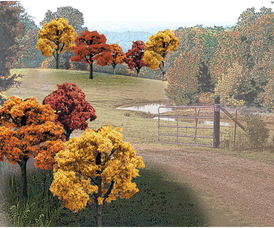 Woodland Scenics 1576 Ready - Fall Colors Deciduous (2’ - 3’) (23/Pk) Trees & Vegetation