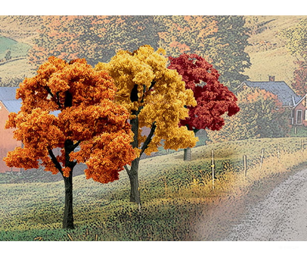 Woodland Scenics 1577 Ready - Fall Colors Deciduous (3’ - 5’) (14/Pk) Trees & Vegetation