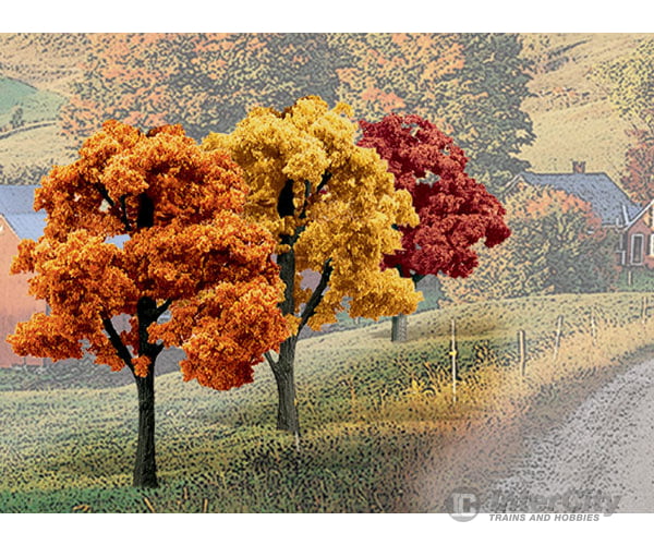 Woodland Scenics 1577 Ready - Fall Colors Deciduous (3’ - 5’) (14/Pk) Trees & Vegetation