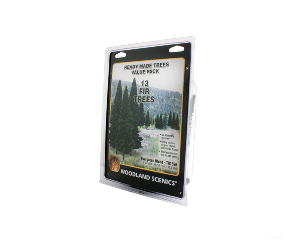 Woodland Scenics 1586 Evergreen Tree Value Pack - Ready Made Trees(Tm) 4 6’ 10.2 15.2Cm Pkg(13)