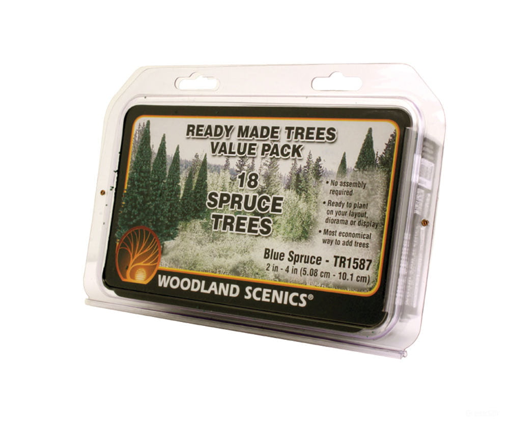 Woodland Scenics 1587 Blue Spruce Tree Value Pack - Ready Made Trees(Tm) -- 2 4’ 5.1 10.2Cm