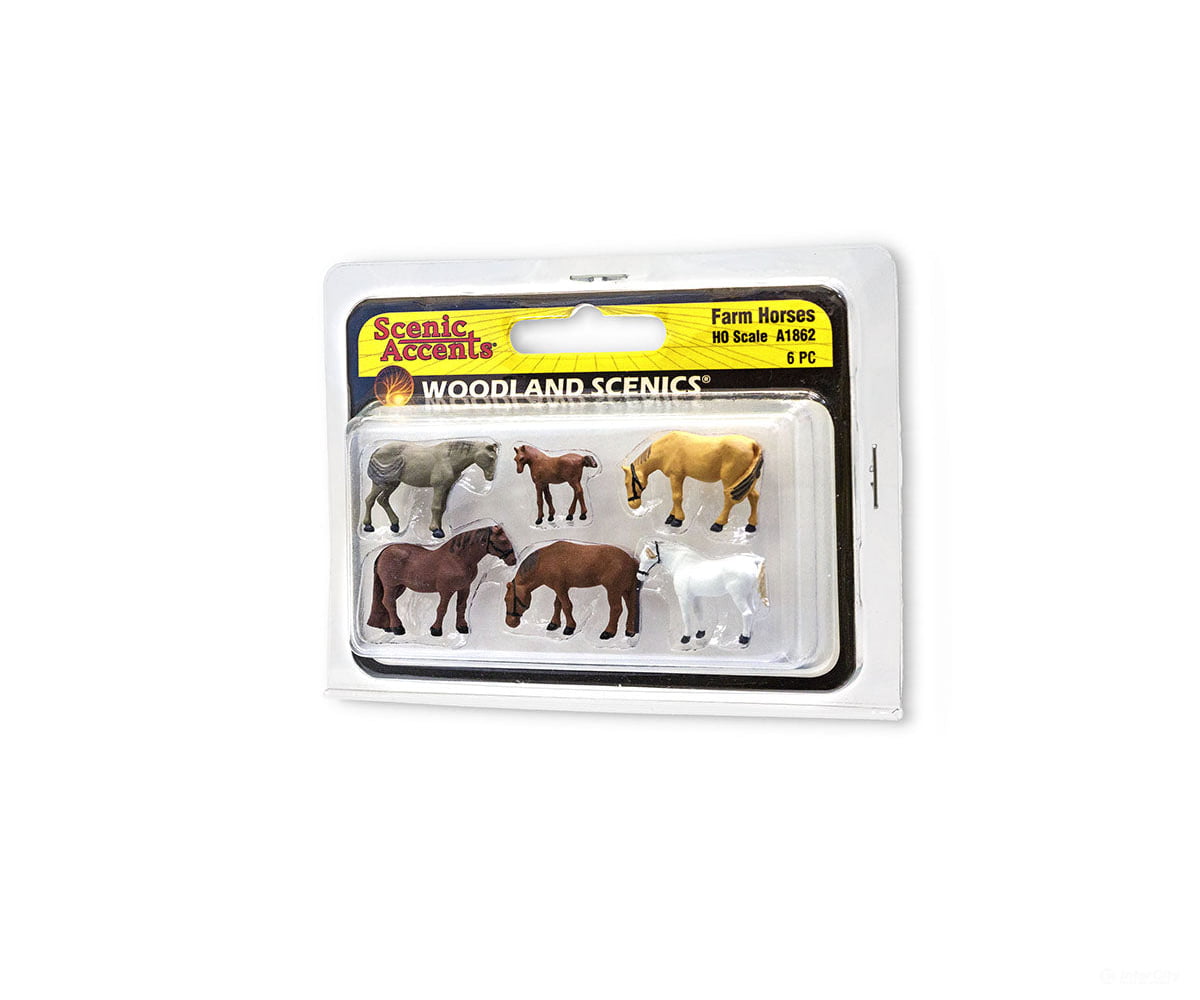 Woodland Scenics 1862 Farm Horses (Ho) Figures