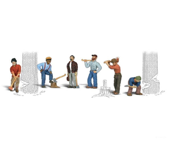 Woodland Scenics 1876 Lumberjacks (Ho) Figures
