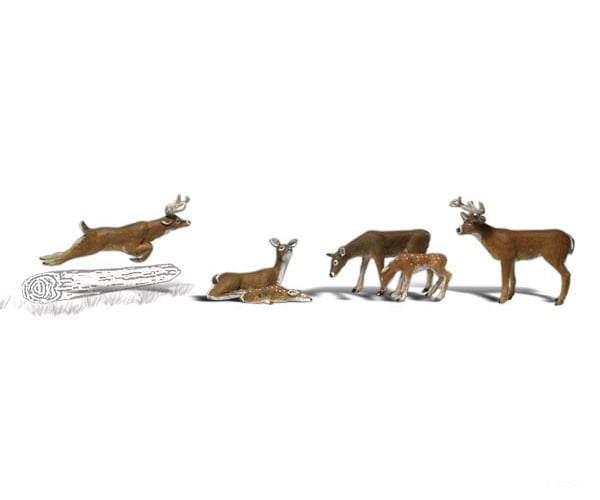 Woodland Scenics 1884 Deer (Ho) Figures