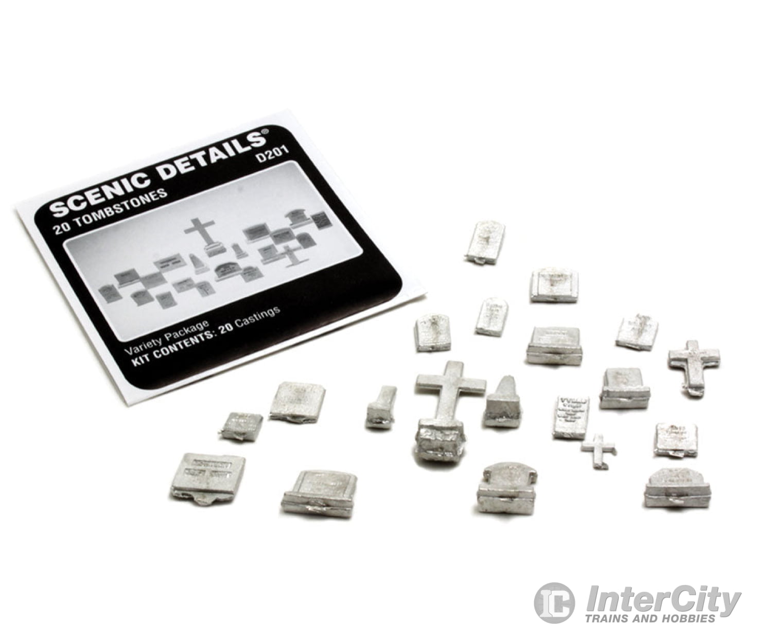 Woodland Scenics 201 Tombstones - Scenic Details(R) -- Metal Kit Unpainted Pkg(20) Other Scenery