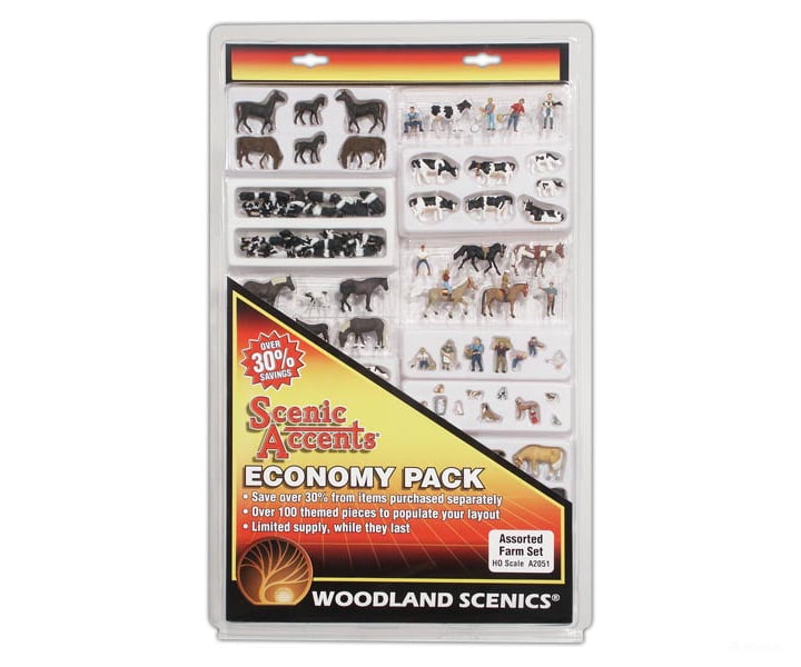 Woodland Scenics 2051 Farm Set - Assorted (100 + Themed Pieces) (Ho) Figures