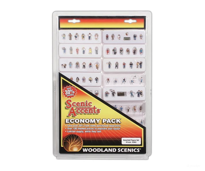 Woodland Scenics 2063 Figure Set - Assort (100 + Themed Pieces) (N) Figures