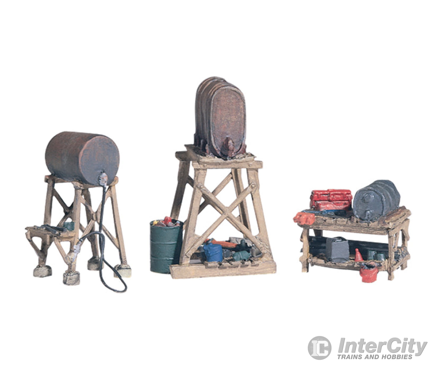 Woodland Scenics 212 Scenic Details(R) - - 3 Fuel Stands - Kit (Unpainted Metal) Other Scenery