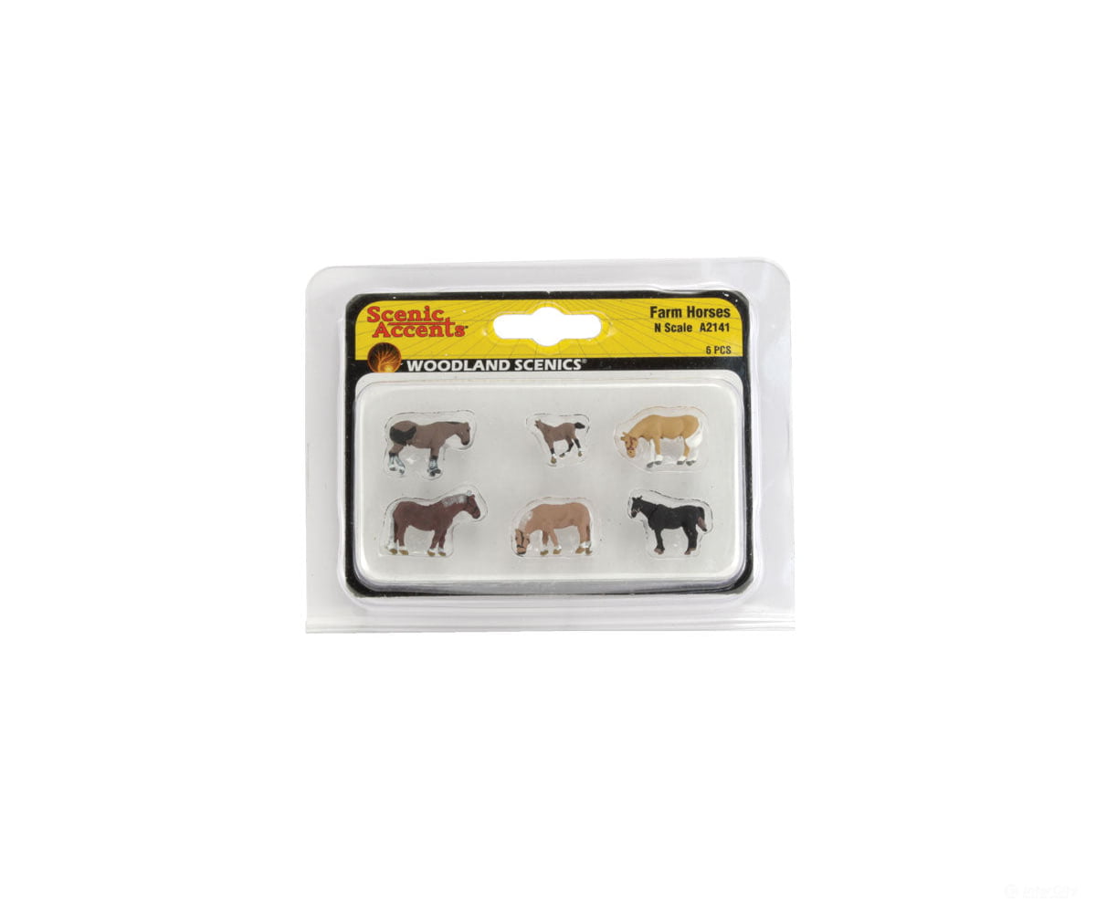 Woodland Scenics 2141 Farm Horses (N) Figures