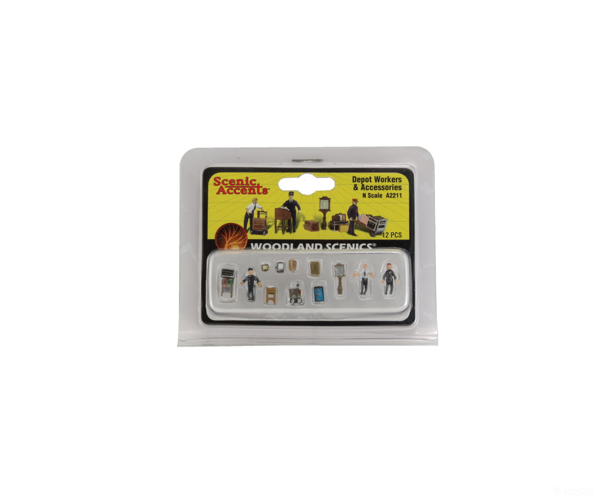 Woodland Scenics 2211 Depot Workers & Accessories (N) Figures