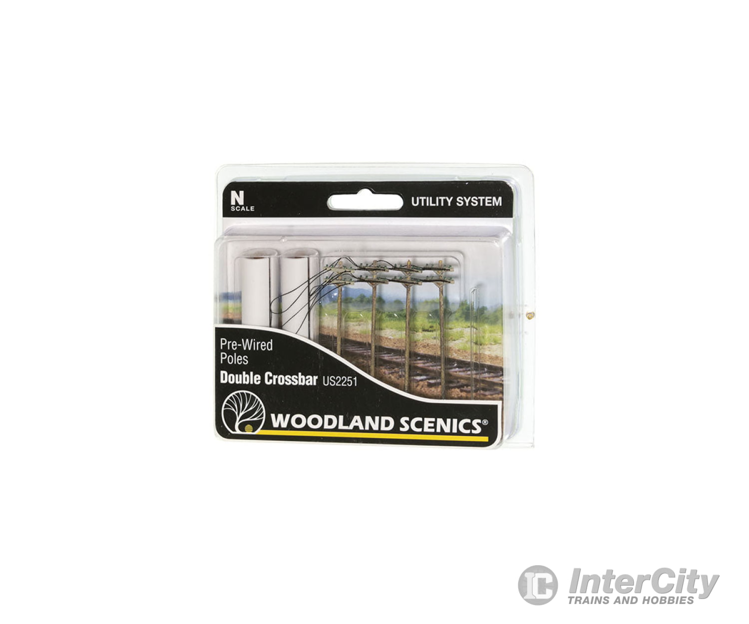 Woodland Scenics 2251 Pre - Wired Poles Double Crossbar (N) Scenery Details