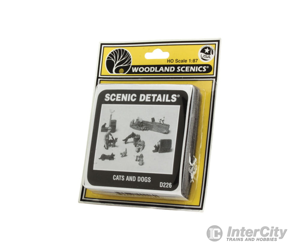 Woodland Scenics 226 Scenic Details(R) (Unpainted Metal Castings) - - Assorted Cats & Dogs Figures