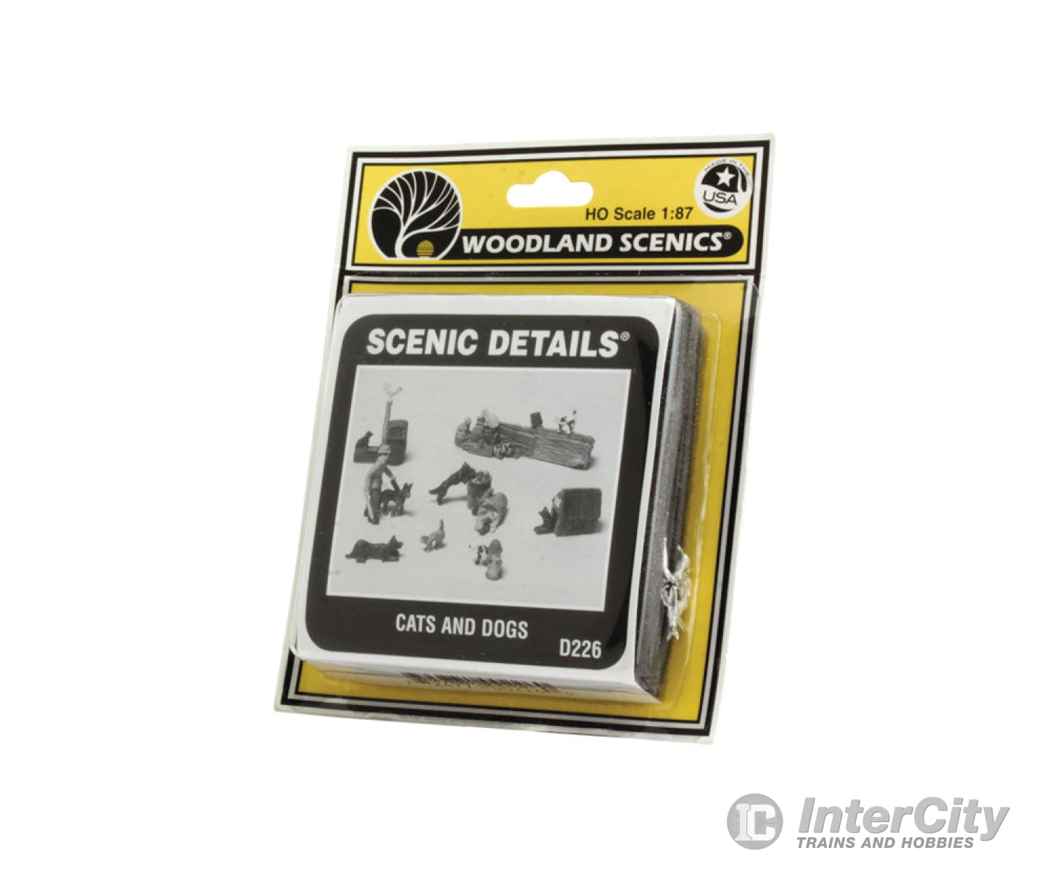 Woodland Scenics 226 Scenic Details(R) (Unpainted Metal Castings) - - Assorted Cats & Dogs Figures