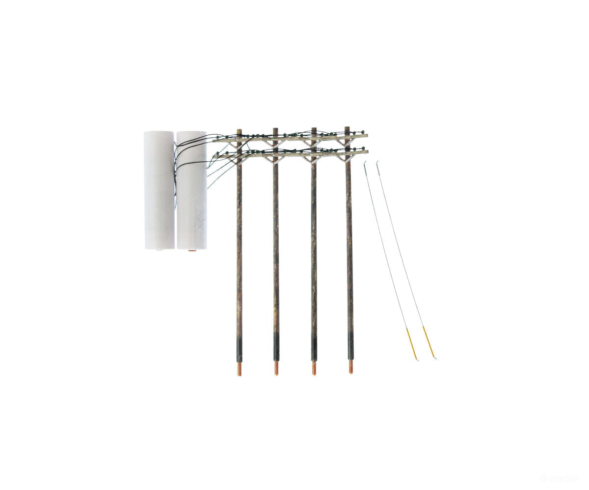 Woodland Scenics 2266 Pre - Wired Poles Double Crossbar (Ho) Scenery Details