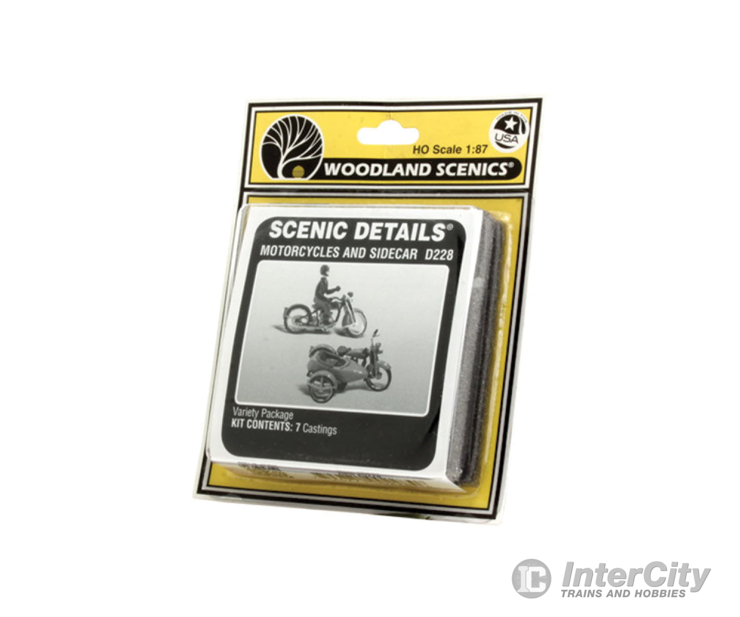 Woodland Scenics 228 Motorcycles W/Side Cars (Cast Metal Kit) & Trucks