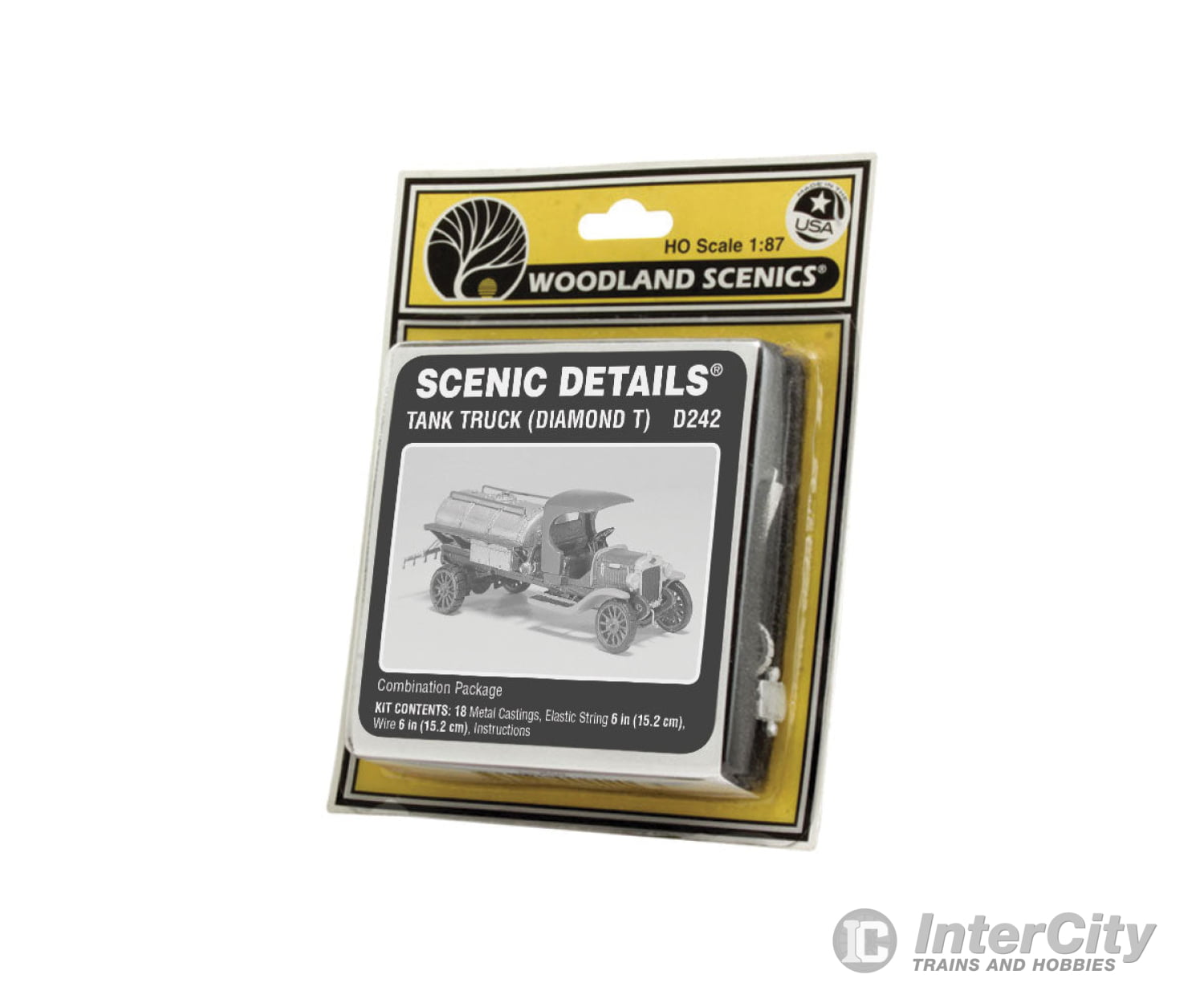 Woodland Scenics 242 American Trucks - Early Diamond T (Cast Metal Kit) Tank Truck Cars &