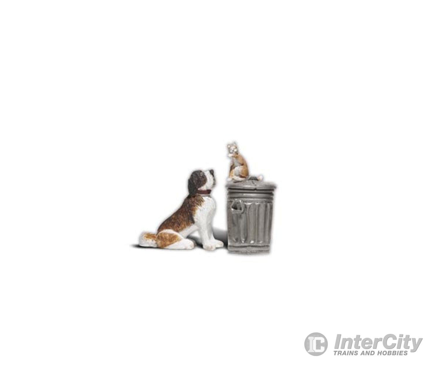 Woodland Scenics 2524 Scenic Accents(R) Figures - - Dog W/Cat On Trashcan