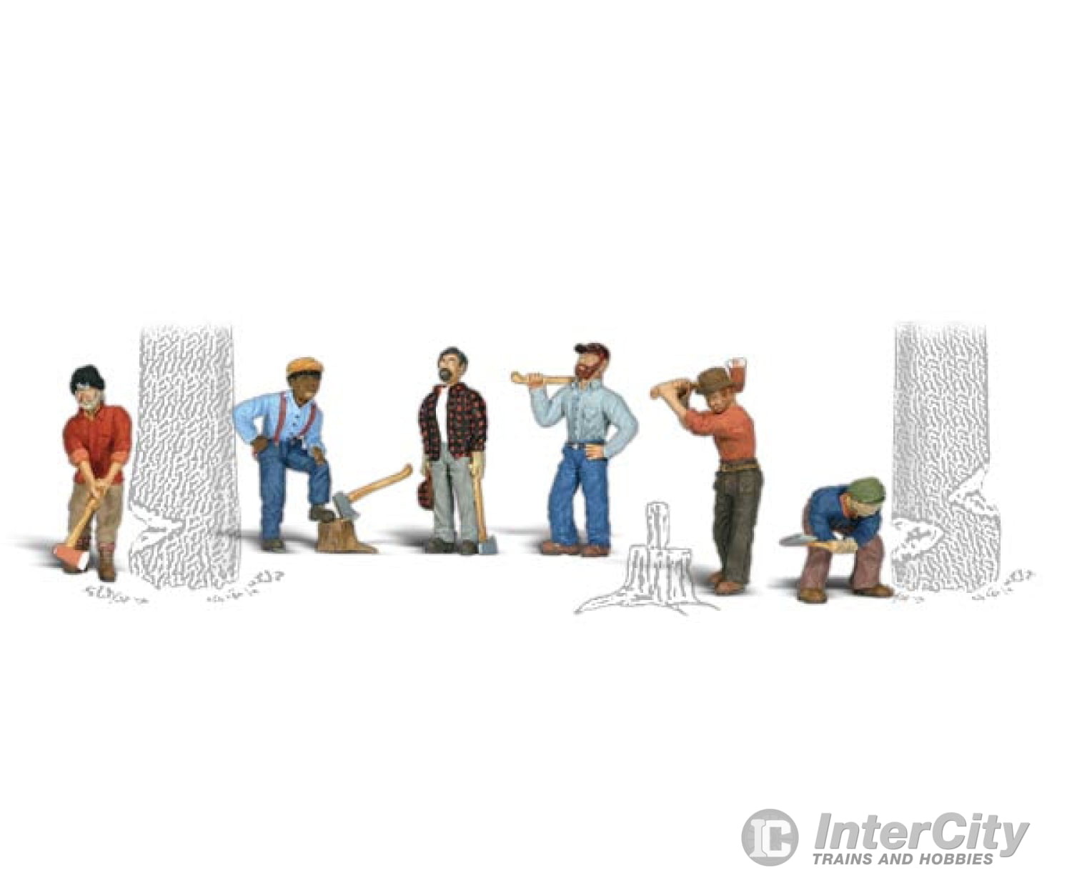 Woodland Scenics 2735 Scenic Accents(R) Figures - - Lumberjacks Pkg(6)