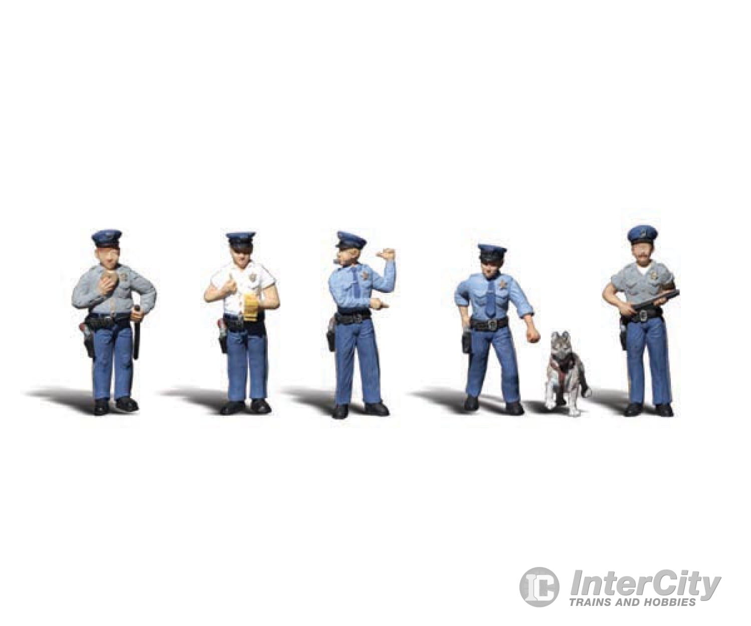 Woodland Scenics 2736 Scenic Accents(R) Figures - - Policement & Canine Cop Pkg(6)