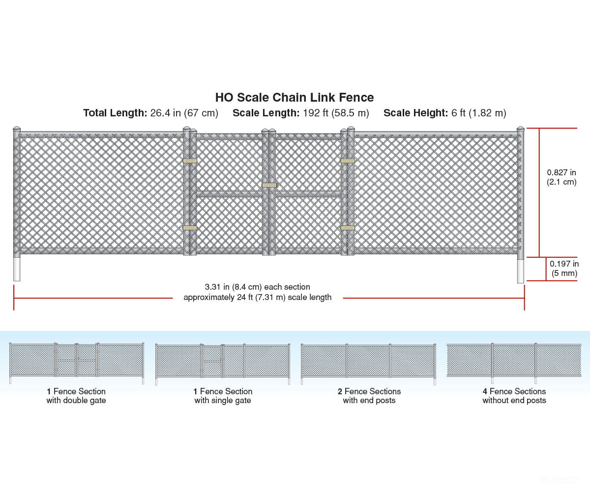 Woodland Scenics 2983 Chain Link Fence (Ho) 26’ Scenery Details